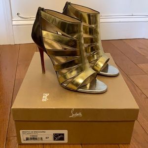 Christian Louboutin Beautyk 100mm gold sandals 37
